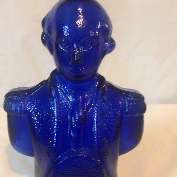 George Washington cobalt decanter cork top VTG Philadelphia PA Jacquin Co. - Picture 9 of 9